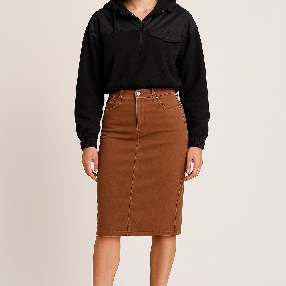 Joe’s Jeans Rust Brown Denim Pencil Skirt Women’s 28